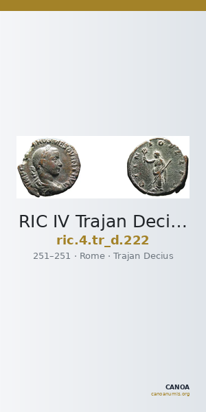 RIC IV Trajan Decius 222 — CANOA