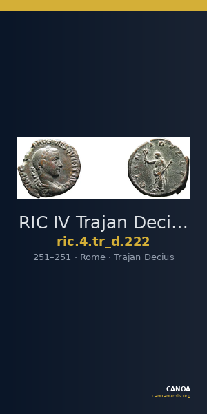 RIC IV Trajan Decius 222 — CANOA