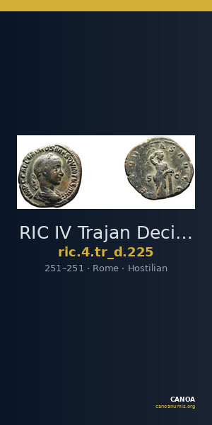 RIC IV Trajan Decius 225 — CANOA