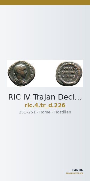 RIC IV Trajan Decius 226 — CANOA