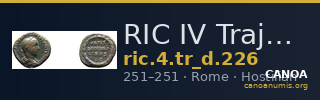 RIC IV Trajan Decius 226 — CANOA