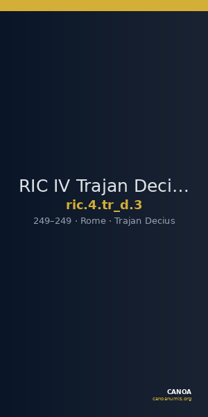 RIC IV Trajan Decius 3 — CANOA