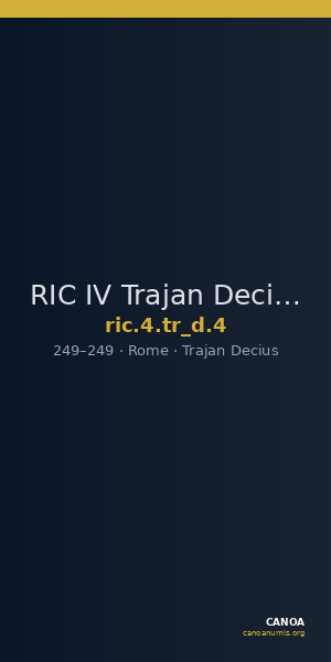 RIC IV Trajan Decius 4 — CANOA