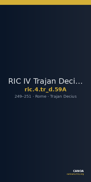 RIC IV Trajan Decius 59A — CANOA