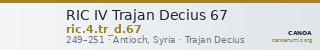 RIC IV Trajan Decius 67 — CANOA