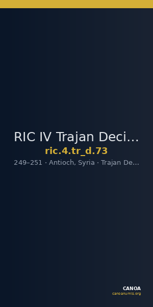 RIC IV Trajan Decius 73 — CANOA