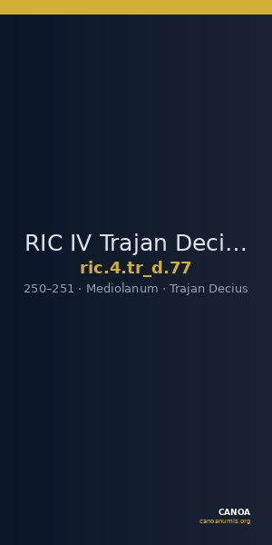 RIC IV Trajan Decius 77 — CANOA
