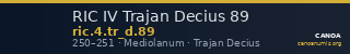 RIC IV Trajan Decius 89 — CANOA