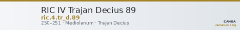 RIC IV Trajan Decius 89 — CANOA