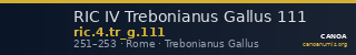 RIC IV Trebonianus Gallus 111 — CANOA