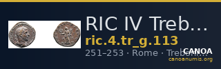 RIC IV Trebonianus Gallus 113 — CANOA
