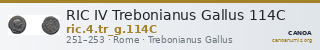 RIC IV Trebonianus Gallus 114C — CANOA