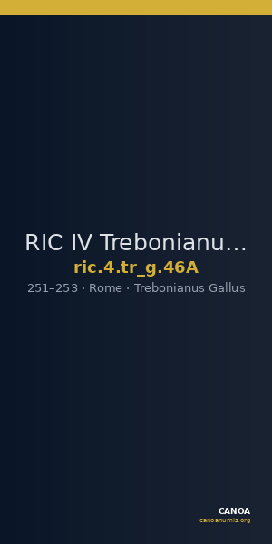 RIC IV Trebonianus Gallus 46A — CANOA