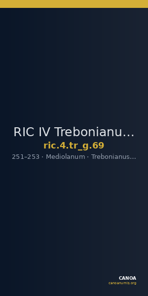 RIC IV Trebonianus Gallus 69 — CANOA