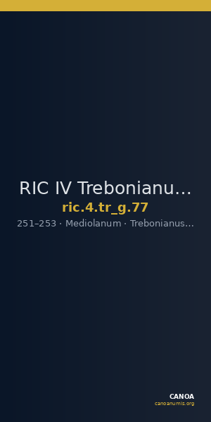 RIC IV Trebonianus Gallus 77 — CANOA