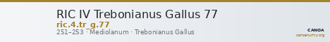 RIC IV Trebonianus Gallus 77 — CANOA
