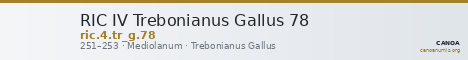 RIC IV Trebonianus Gallus 78 — CANOA