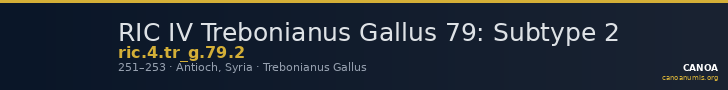 RIC IV Trebonianus Gallus 79: Subtype 2 — CANOA
