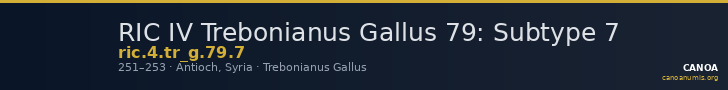 RIC IV Trebonianus Gallus 79: Subtype 7 — CANOA