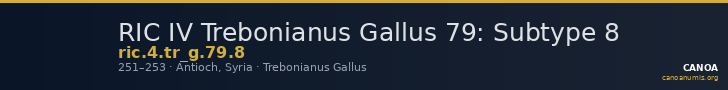RIC IV Trebonianus Gallus 79: Subtype 8 — CANOA