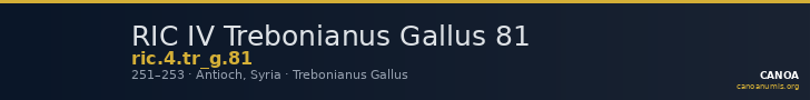 RIC IV Trebonianus Gallus 81 — CANOA