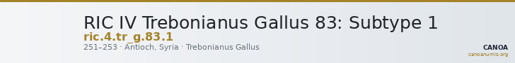 RIC IV Trebonianus Gallus 83: Subtype 1 — CANOA