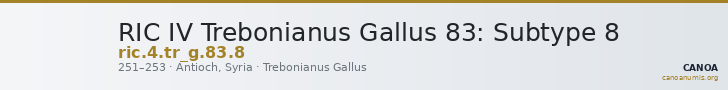 RIC IV Trebonianus Gallus 83: Subtype 8 — CANOA
