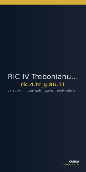 RIC IV Trebonianus Gallus 86: Subtype 11 — CANOA