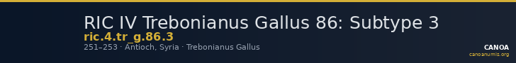 RIC IV Trebonianus Gallus 86: Subtype 3 — CANOA