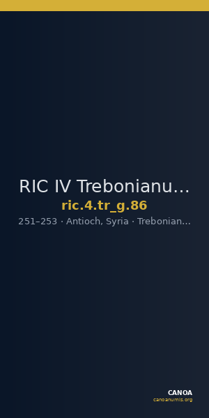 RIC IV Trebonianus Gallus 86 — CANOA