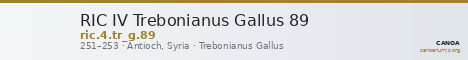 RIC IV Trebonianus Gallus 89 — CANOA