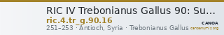 RIC IV Trebonianus Gallus 90: Subtype 16 — CANOA