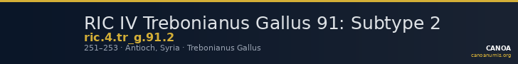 RIC IV Trebonianus Gallus 91: Subtype 2 — CANOA