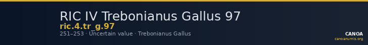 RIC IV Trebonianus Gallus 97 — CANOA