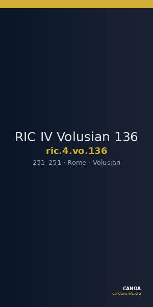RIC IV Volusian 136 — CANOA
