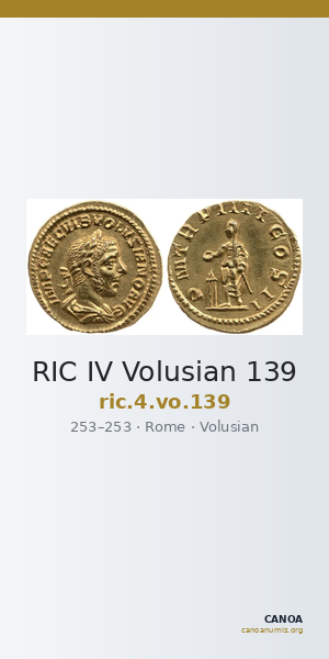 RIC IV Volusian 139 — CANOA