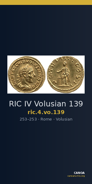RIC IV Volusian 139 — CANOA
