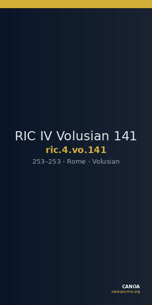 RIC IV Volusian 141 — CANOA