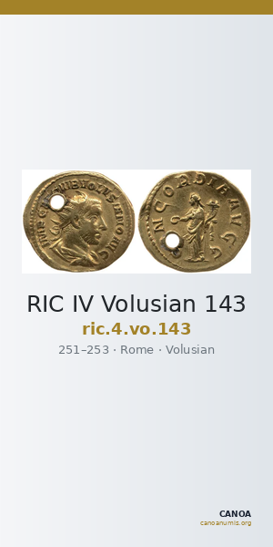 RIC IV Volusian 143 — CANOA