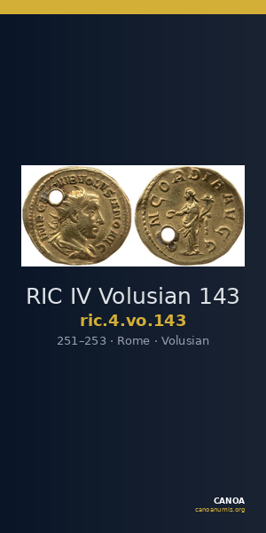 RIC IV Volusian 143 — CANOA