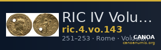RIC IV Volusian 143 — CANOA