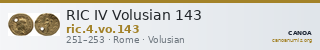 RIC IV Volusian 143 — CANOA