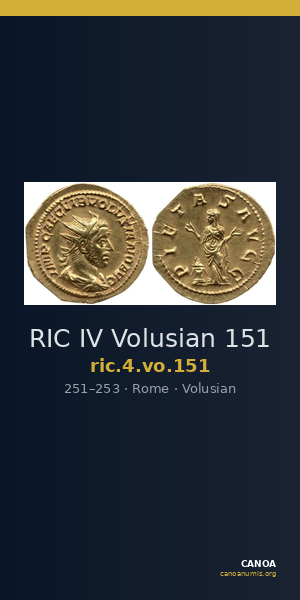 RIC IV Volusian 151 — CANOA