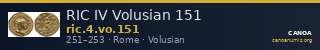 RIC IV Volusian 151 — CANOA