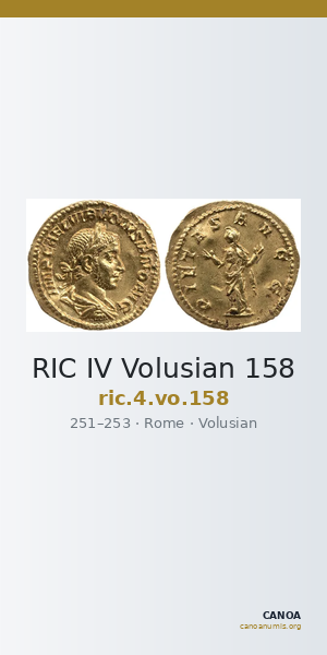 RIC IV Volusian 158 — CANOA