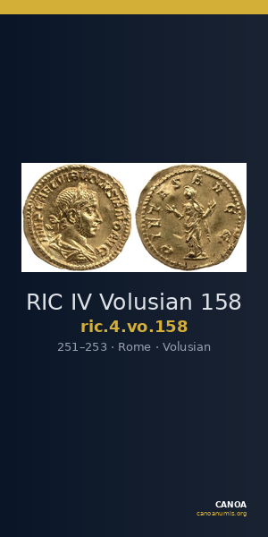 RIC IV Volusian 158 — CANOA