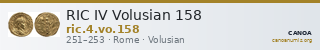 RIC IV Volusian 158 — CANOA