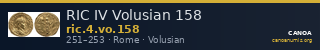 RIC IV Volusian 158 — CANOA
