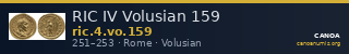 RIC IV Volusian 159 — CANOA
