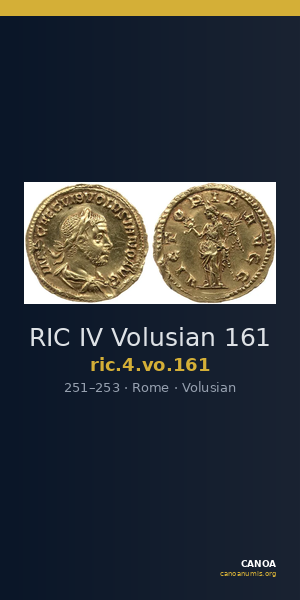 RIC IV Volusian 161 — CANOA